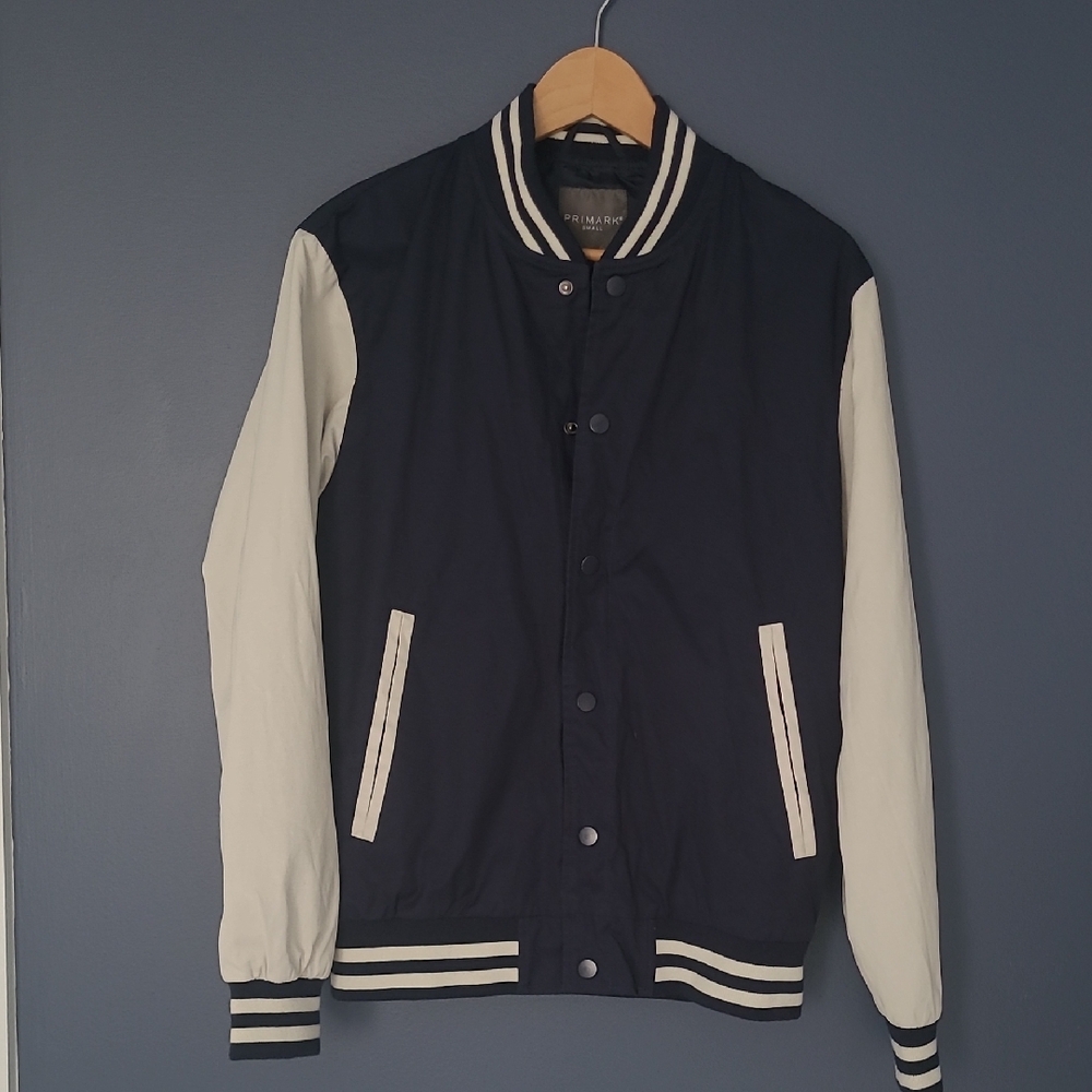 Primark Navy and White Varsity Jacket